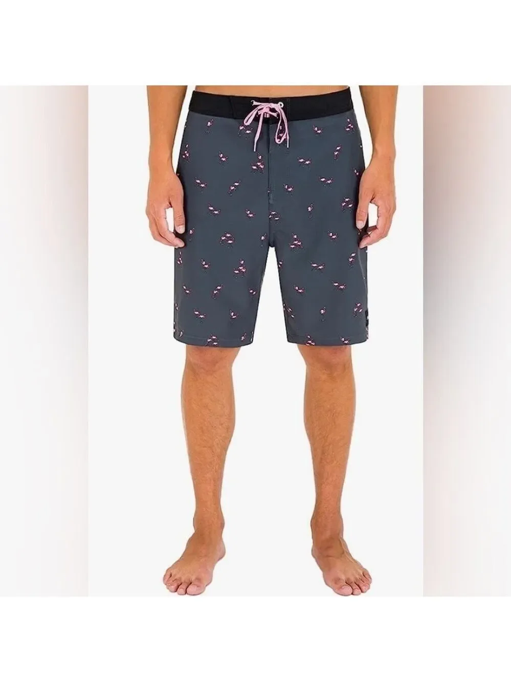 HURLEY Weekender Pink Flamingo Board Shorts Dark Stone Grey SZ 28 Men’s